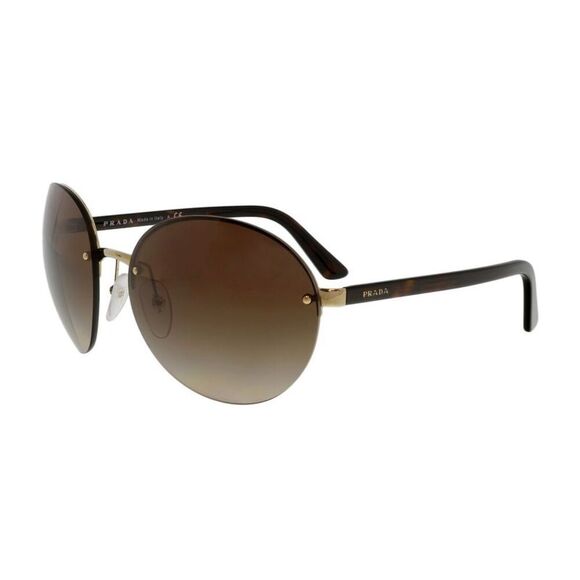 Prada 0PR 68VS ZVN6S1 Oval Gold Gold Sunglasses